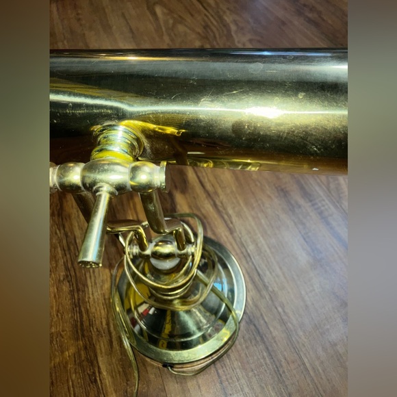 Vintage ￼Brass Bankers Desk Lamp Adjustable Arm Lighting Mid-century/ Modern - Picture 3 of 10